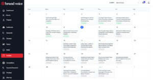 brand voice content calendar