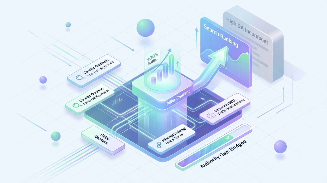 using topic clusters to outrank high domain authority incumbents