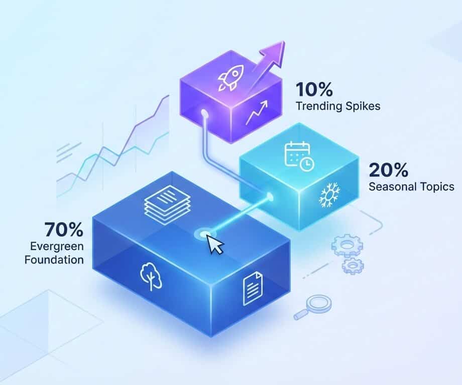 evaluating when to chase trending industry topics versus building a library of evergreen assets