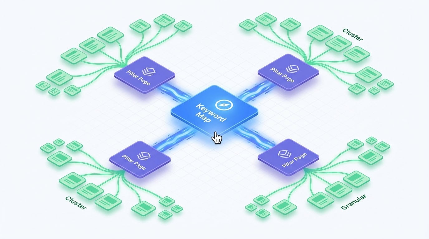 orchestrating internal linking structures to support granular keyword maps