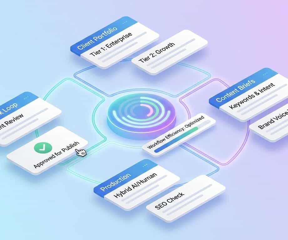 managing scalable copywriting workflows for complex agency client portfolios